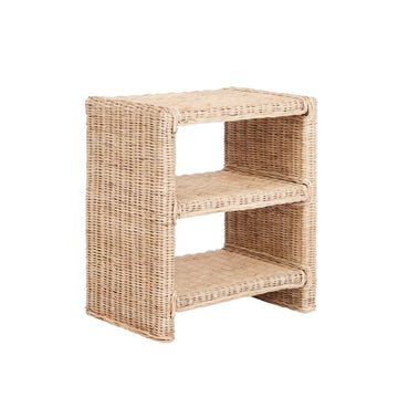 Martin Coastal Bohemian Rattan/Wood 3 Tier End Table - JONATHAN Y